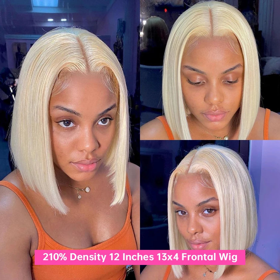 613 Blonde Bob Wig for Women — 13x4 & 13x6 Lace Front, Blunt Cut, Ships from USA
