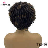 Short Afro Spiral Curly Wig for Women - 50% Human Hair and 50% Synthetic Full Wig Hair