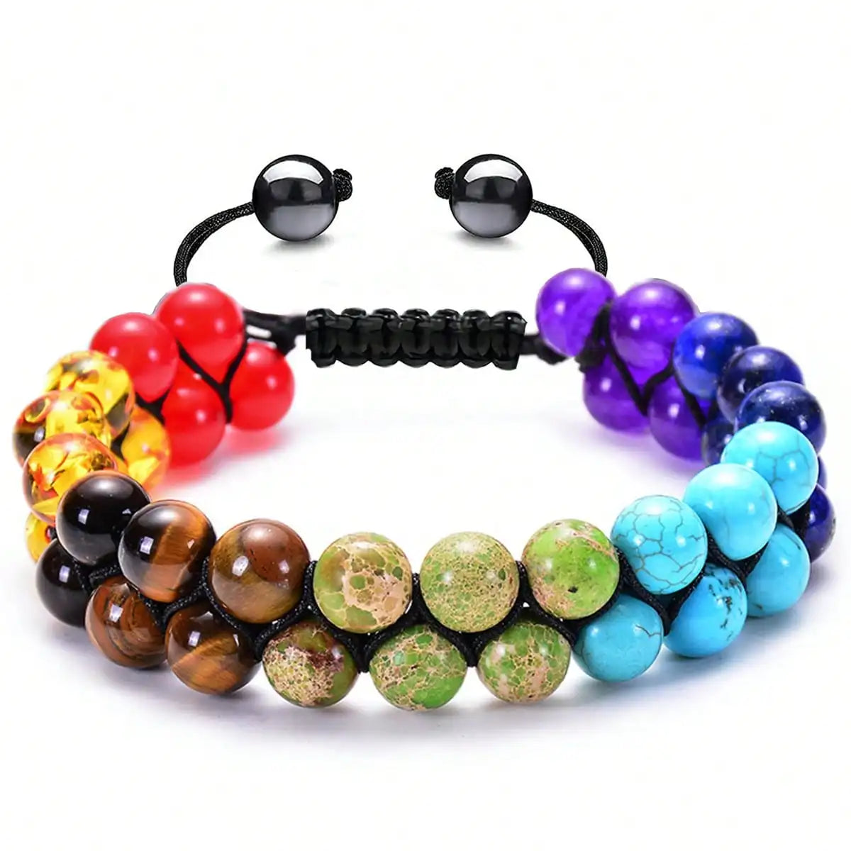 8 mm Natural Stone Beaded Bracelet