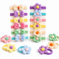 Flower Bow Hair Ties for Girls, 12 Pack