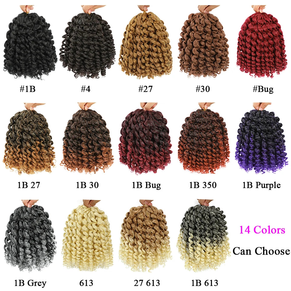 Ombre Jumpy Wand Curl Crochet Hair T 27 30 350 613 Purple Grey 14 Colors 20 Roots Jamaican Twist Synthetic Braid Hair For Women Sweet T 52