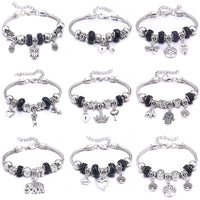 New Charm Bracelet & Bangles Jewelry for Women - White Butterfly Crown Beads "Lobster Clasp" Charm Bracelets