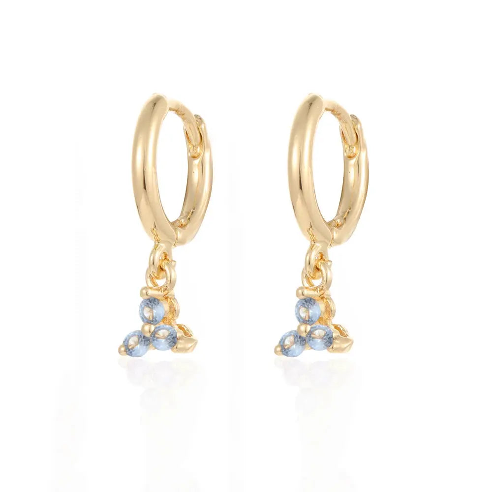 Gold Color Cute Water Drop Earrings For Women & Girls - Zircon Piercing Huggies/Hoop Dangle Earrings-earrings-SWEET T 52