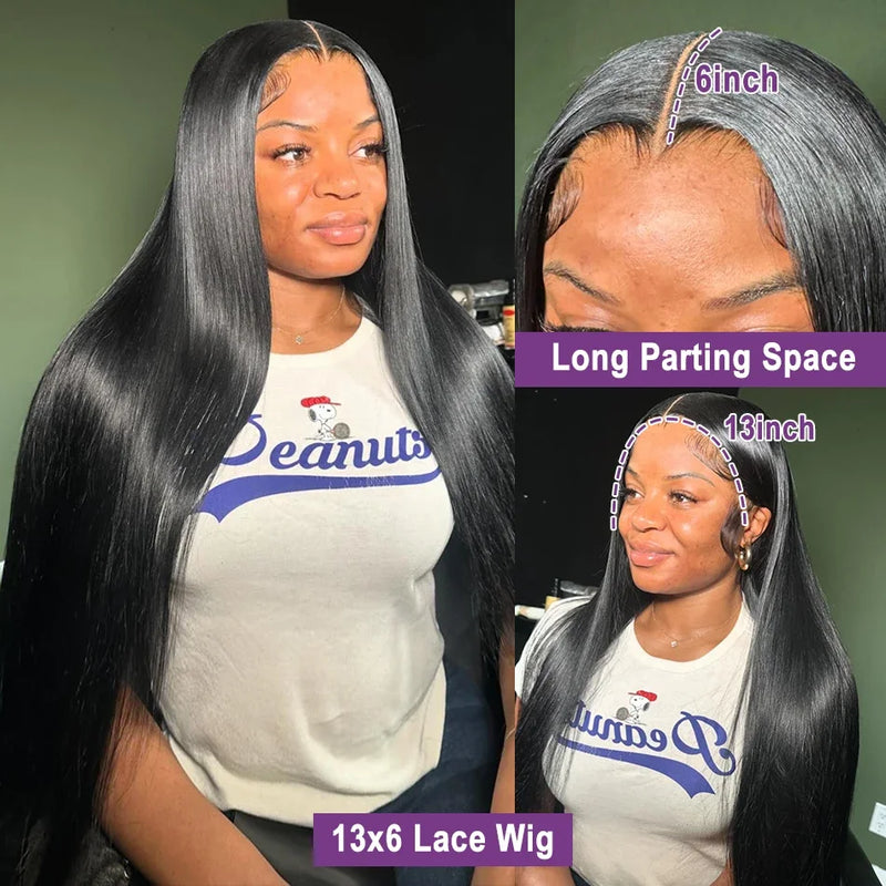 Bone Straight 13x4/13x6 Transparent Lace Frontal Human Hair Wigs, Pre Plucked HD Lace Wigs for Women