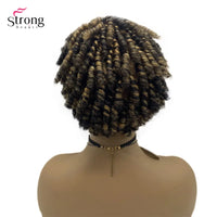 Short Afro Spiral Curly Wig for Women - 50% Human Hair and 50% Synthetic Full Wig Hair