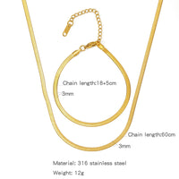 Stainless Steel NK Snake Chain Necklace/Twist Bracelet for Women. Jewelry Set, Gold in Color - DIY Accessories