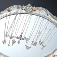 Zircon Pendant Necklace Set, 9 Pieces