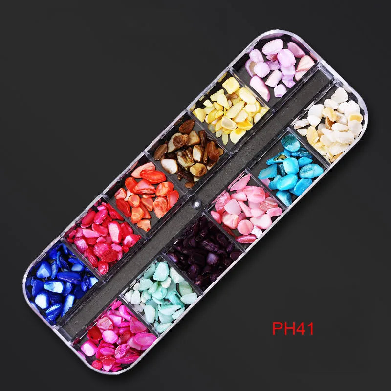 12Gird Box Multi Size AB/Colorful Non-Hotfix Rhinestones Flatback Crystal Diamond Gems 3D Glitter Nail Art Luxurious Decorations SWEET T 52