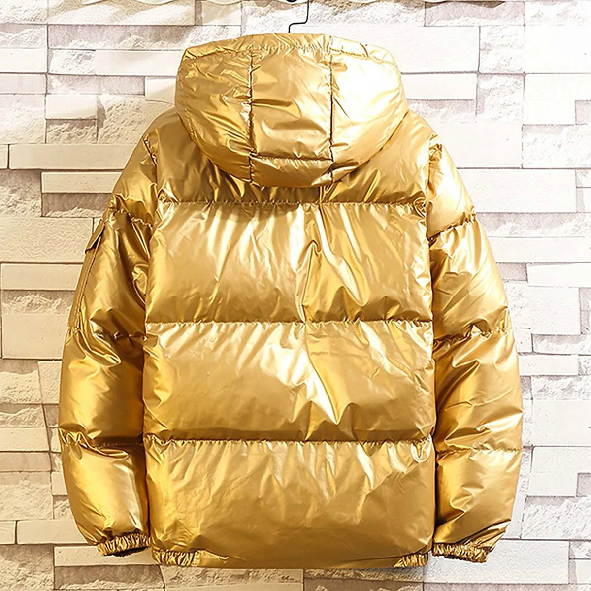 Men's Glossy Hooded Puffer Parka, M to 5XL