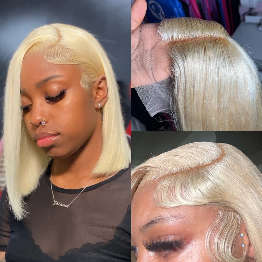 613 Blonde Bob Wig for Women — 13x4 & 13x6 Lace Front, Blunt Cut, Ships from USA