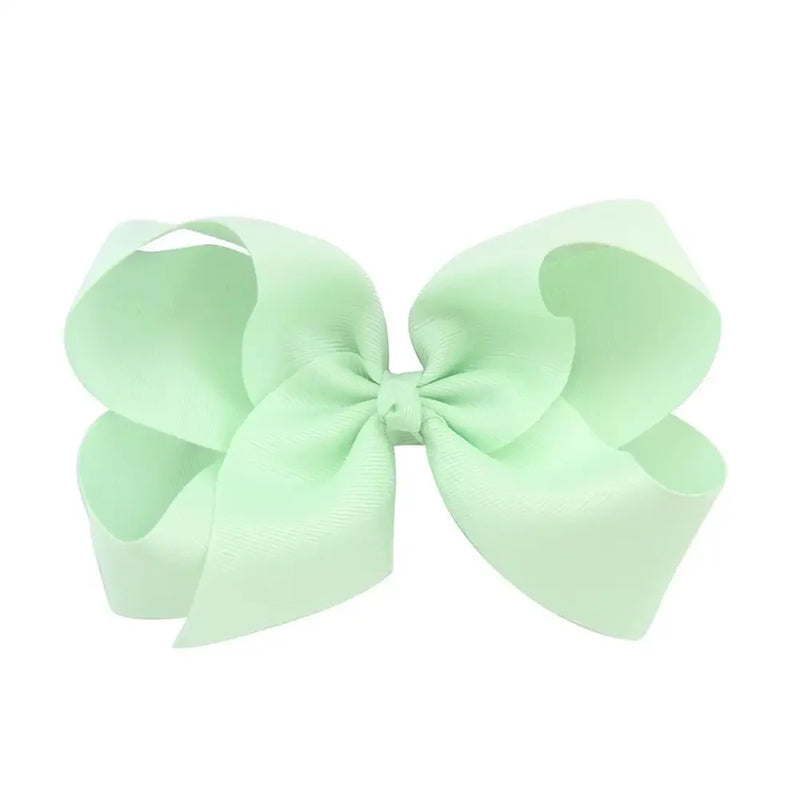 6 Inch Big Grosgrain Ribbon, Solid Color, Hair Bows with Clips. Boutique Headwear Accessories  for Kids