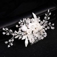 Luxury Crystal Pearl Flower Hair Comb/Headband/Tiara For Women & Girls - Bridal Wedding Hair Accessories/Hair Jewelry-hair accessories-SWEET T 52
