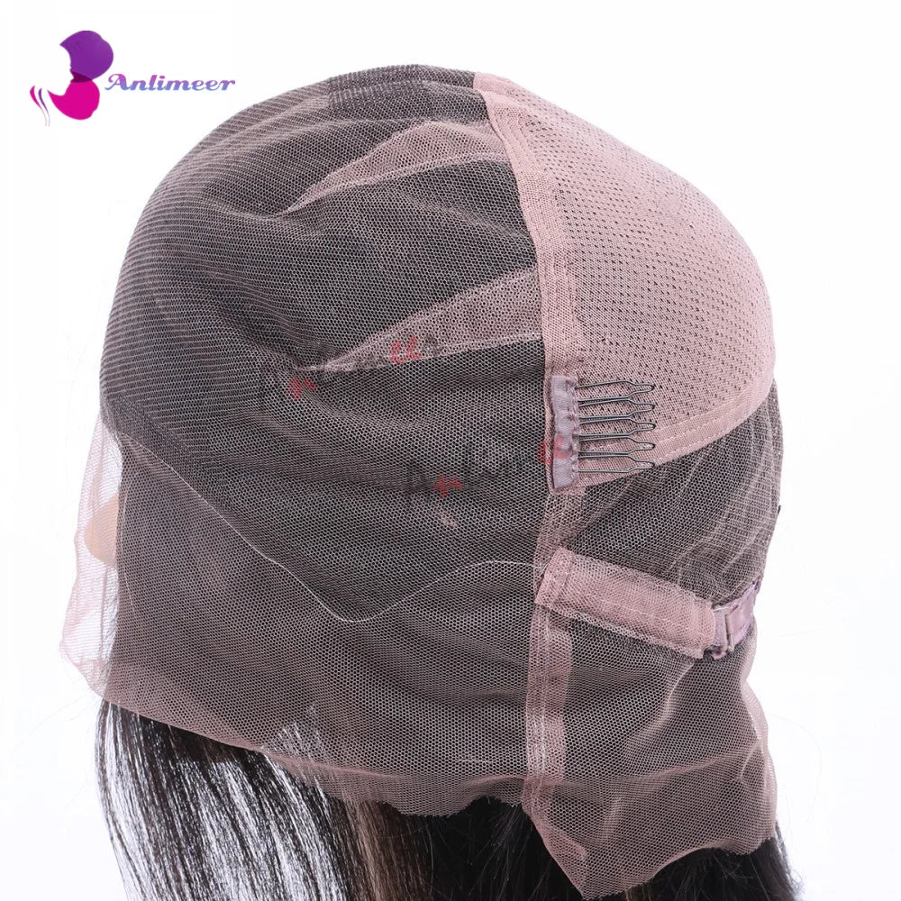 Highlight Brown Silk Base Wig Human Hair Glueless Human Hair Wigs With Brown Roots 200 Density Lace Front Wigs Short Bob Wigs Sweet T 52