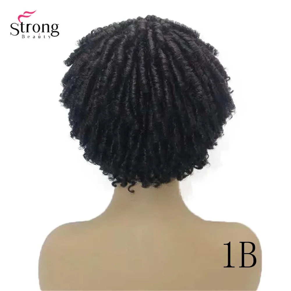 Short Afro Spiral Curly Wig for Women - 50% Human Hair and 50% Synthetic Full Wig Hair