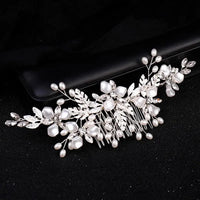 Luxury Crystal Pearl Flower Hair Comb/Headband/Tiara For Women & Girls - Bridal Wedding Hair Accessories/Hair Jewelry-hair accessories-SWEET T 52