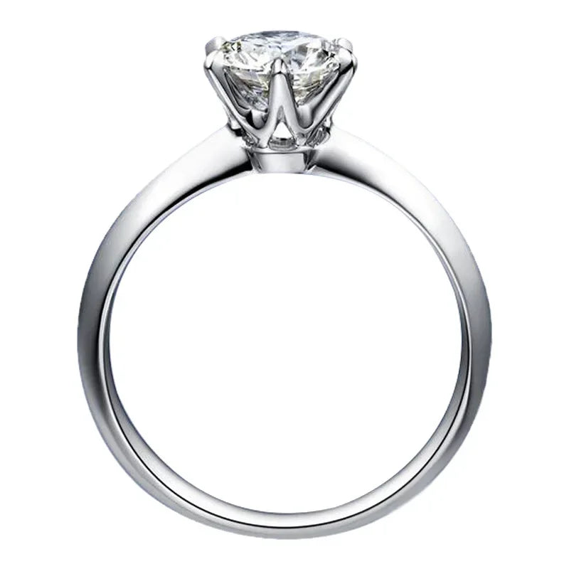 Moissanite Solitaire Ring, Marked 925 Sterling Silver