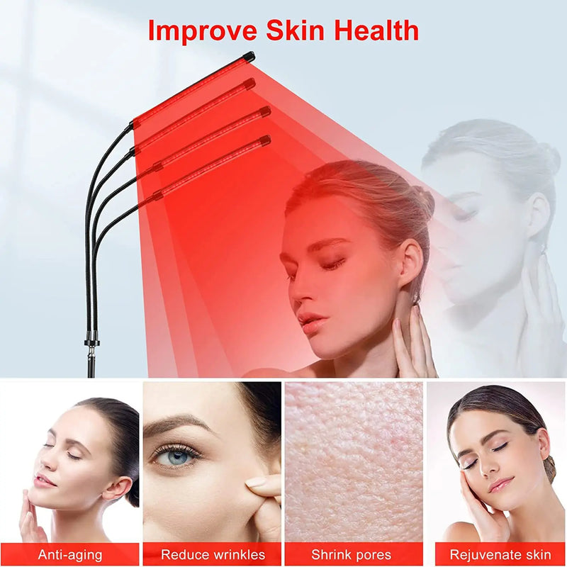 4/5 Head Red Light Therapy with Stand to Promote Metabolism, Weight Loss, Wrinkles, Anti-Aging and Other Bodily Functions