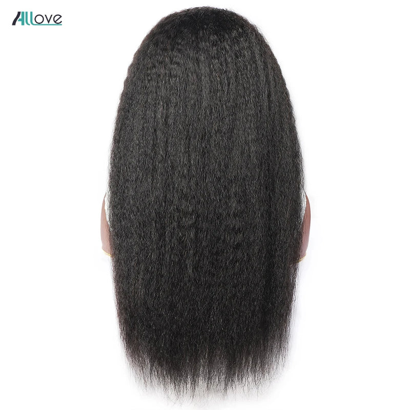 Kinky Straight Headband Glueless Wigs, Full Machine Made Wigs, 180/250% Density, Brazilian Remy Human Hair Scarf Wigs For Women-hair accessories-SWEET T 52