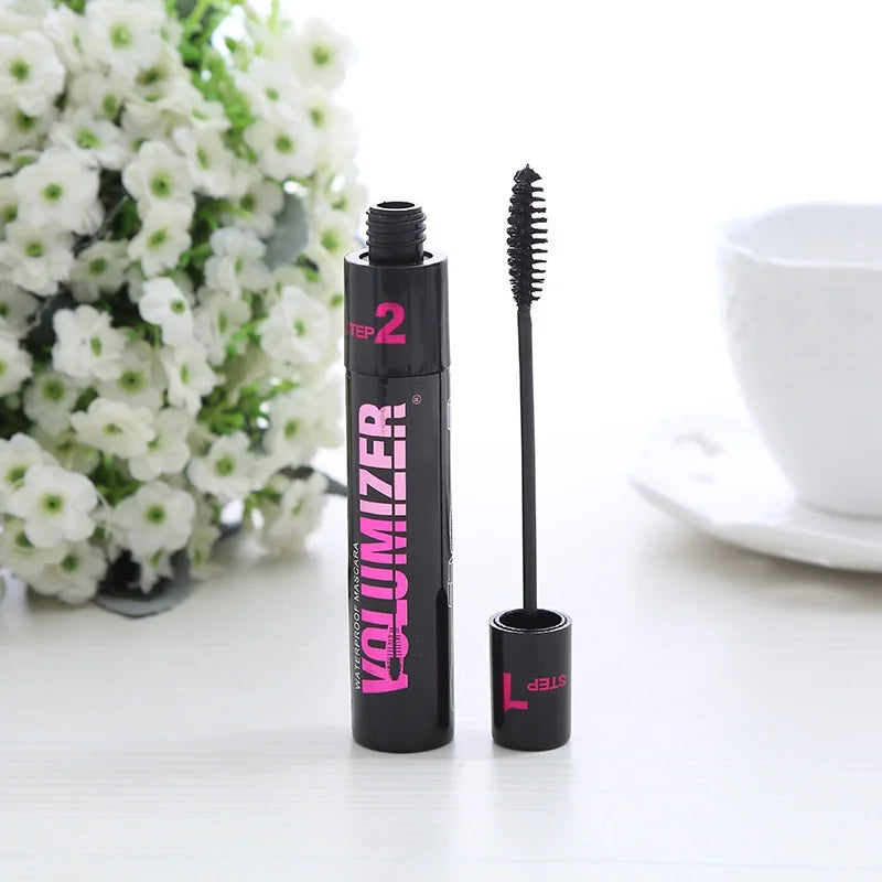 2 in 1 Double Purpose Mascara for Women & Girls, Waterproof and Sweatproof, Curling Brushes Makeup, Black