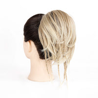 2pc Women's Handmade Synthetic Hair Ponytail Extension with Jaw Clip - Voluminous Messy Bun & Braided Ponytail