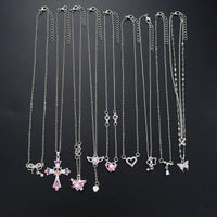 Zircon Pendant Necklace Set, 9 Pieces