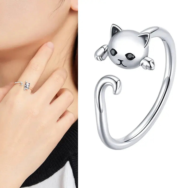 925 Sterling Silver Open Adjustable Rings for Women & Girls. Wedding, Engagement, Anniversary or Gift Rings-ring-SWEET T 52