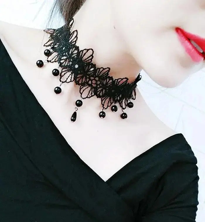Velvet Fashion Choker Necklace for Women & Girls - Vintage Lace Necklace with Pendants-necklace-SWEET T 52