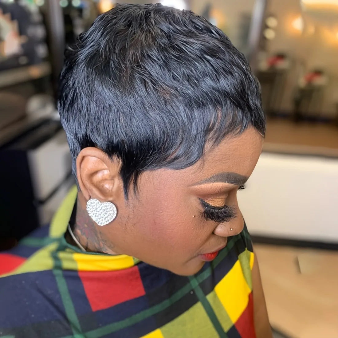 Short Bob Wigs, 100% Human Hair, Pixie Cut Wigs for  Women. Full Machine Made, 2 Colors - Party & Daily Wear Sweet T 52