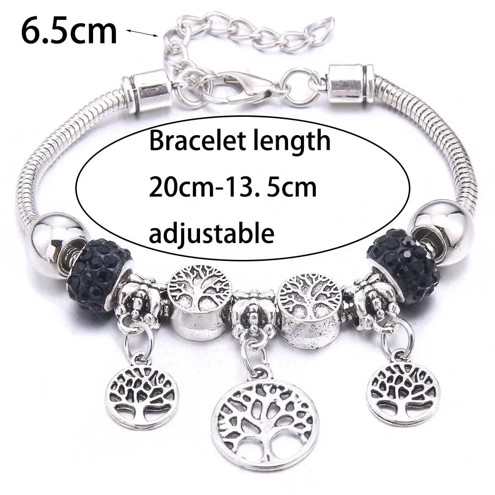 New Charm Bracelet & Bangles Jewelry for Women - White Butterfly Crown Beads "Lobster Clasp" Charm Bracelets