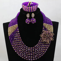 African Beads Jewelry Set Nigerian Wedding African Beads Jewelry Set Crystal African Jewelry Sets  ABJ176