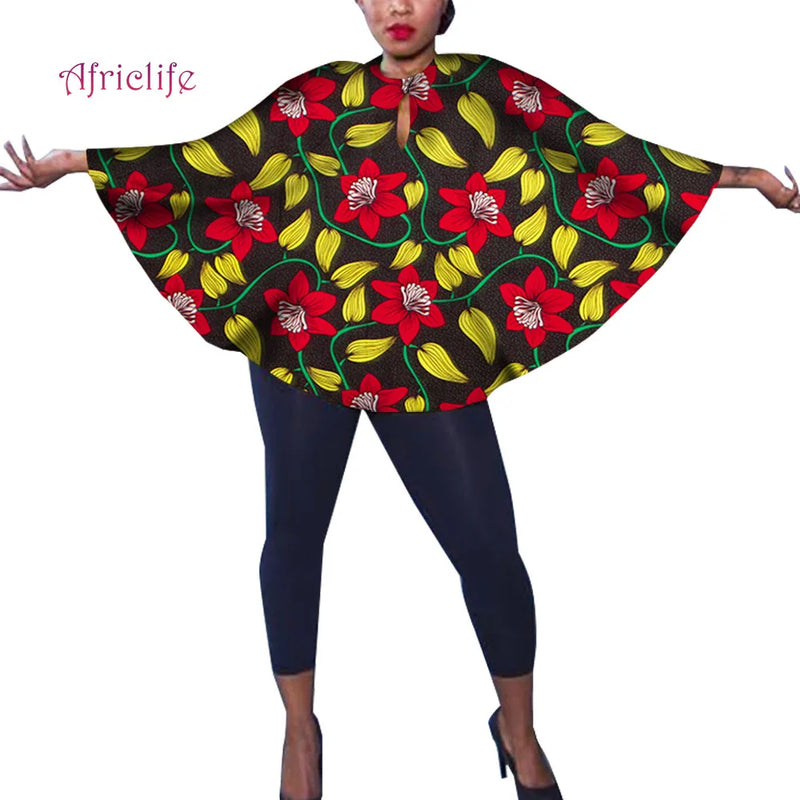 New Africa Women's Bazin Riche Dashiki/Shawl/Top - African Print Tops/Shirts. Plus Size Women's Clothing