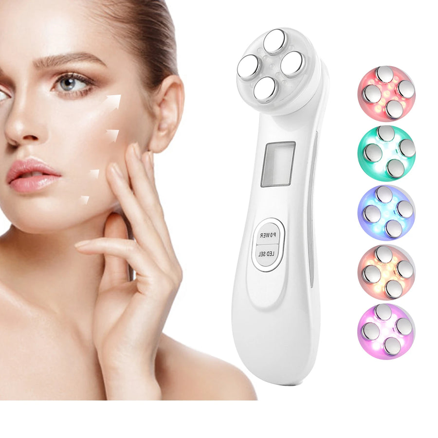 5-IN-1 RF Radio Frequency EMS Electroporation LED Photon Beauty Device. Skin Lifting, Tightening, Anti-Wrinkle Skin Care, Face Massager