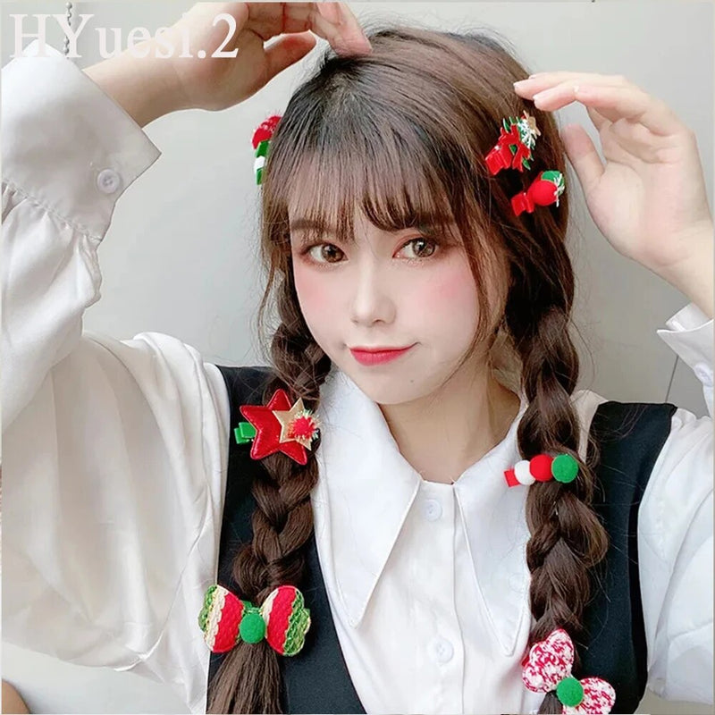 5pcs/Set Snowman, Christmas Tree, Santa Claus Hair Clips. Duckbill Hair Clips for Women, Girls and Kids. Xmas Party Headdress-hair accessories-SWEET T 52