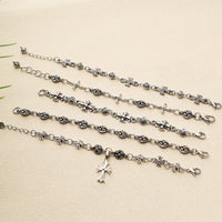 Men's Gothic Cross Link Bracelet