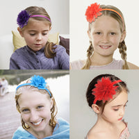 1PC Chiffon Flower Headbands for Kids/Girls. Plastic Teeth Hairbands, Floral Headbands for Children, Girls Fashion Hair Aceessories