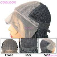 12" Short Braided Wigs for Women, Synthetic Wig, 6*6 Lace Braided African Wigs, Cornrow Micro Braids