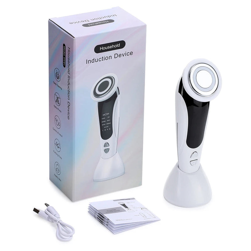 7 in 1 Facial Massager Vibration Hot Compress Skin Care Tool Skin Rejuvenation EMS Facial Firming Massager Face Eye Care Sweet T 52