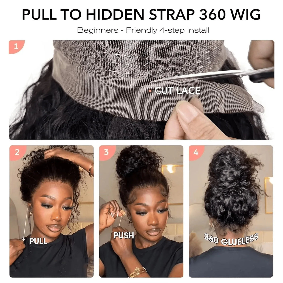 360 HD Full Lace Curly Wigs - Human Hair - Preplucked 13x6/13x4 Lace Frontal Wigs, Glueless Human Hair, Ready To Wear