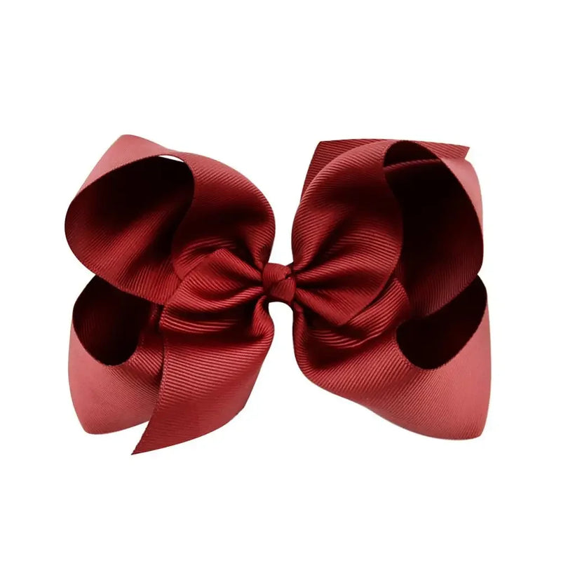 6 Inch Big Grosgrain Ribbon, Solid Color, Hair Bows with Clips. Boutique Headwear Accessories  for Kids