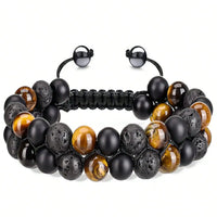 8 mm Natural Stone Beaded Bracelet