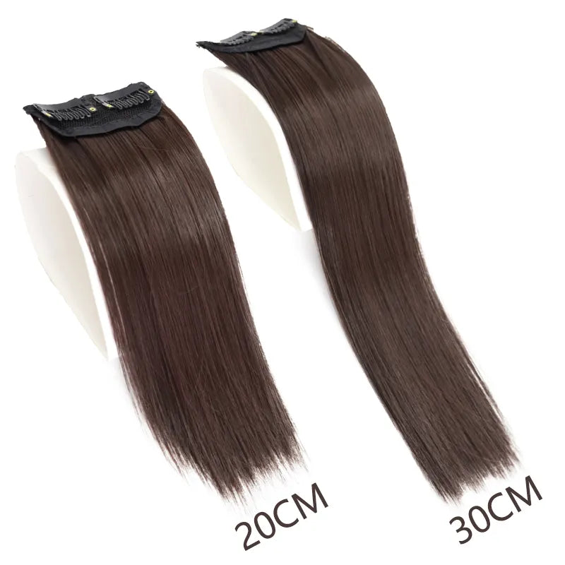 Synthetic Clip-in Hair Extensions, 12 Inches (30 cm), Natural Looking Invisible Hair Pieces for Thinning Hair for Women and Girls