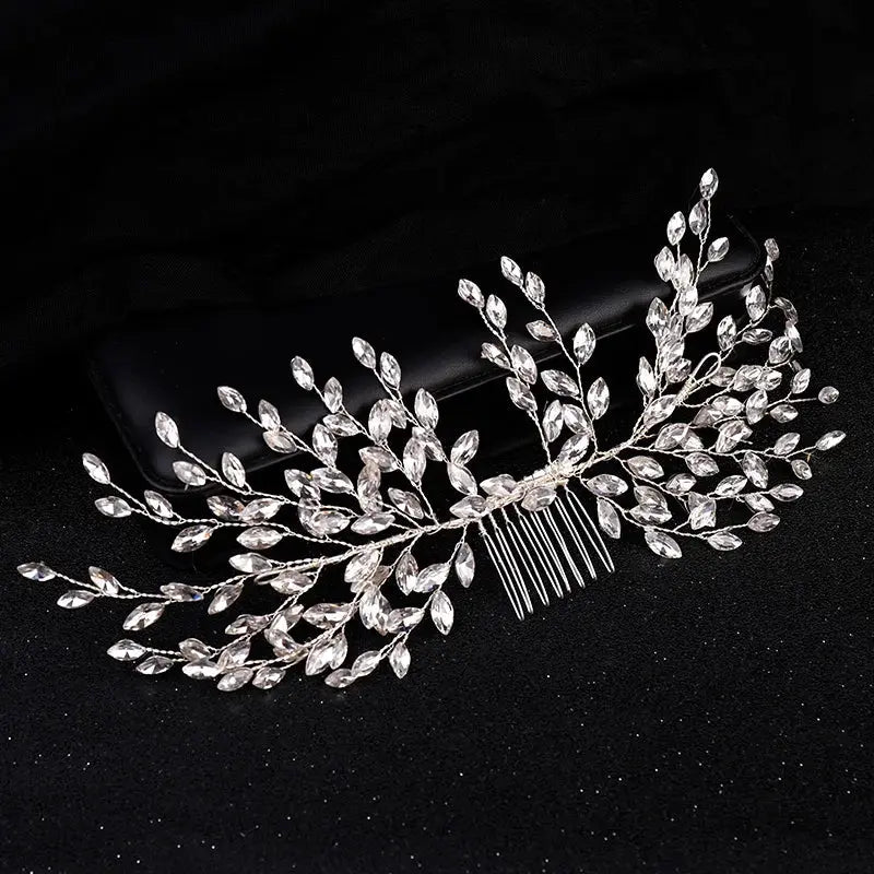 Luxury Crystal Pearl Flower Hair Comb/Headband/Tiara For Women & Girls - Bridal Wedding Hair Accessories/Hair Jewelry-hair accessories-SWEET T 52
