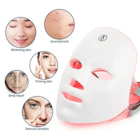 7 Color LED Facial Mask With Neck, Red Light Therapy Mask for Skin Tightening/Lifting/Anti-aging - SWEET T 52
