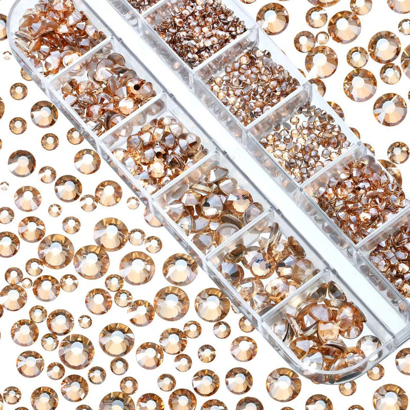 12Gird Box Multi Size AB/Colorful Non-Hotfix Rhinestones Flatback Crystal Diamond Gems 3D Glitter Nail Art Luxurious Decorations SWEET T 52