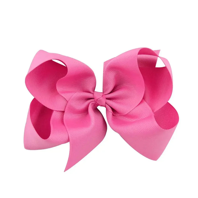 6 Inch Big Grosgrain Ribbon, Solid Color, Hair Bows with Clips. Boutique Headwear Accessories  for Kids