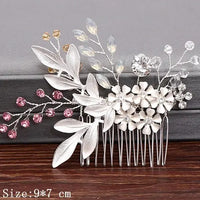Wedding Hair Combs Bridal Hair Accessories For Women Hair Jewelry Silver Color Pearl Rhinestone Head Jewelry Women Accessories-hair accessories-SWEET T 52