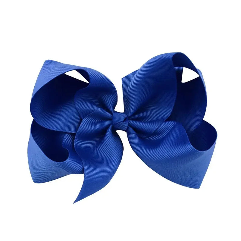 6 Inch Big Grosgrain Ribbon, Solid Color, Hair Bows with Clips. Boutique Headwear Accessories  for Kids