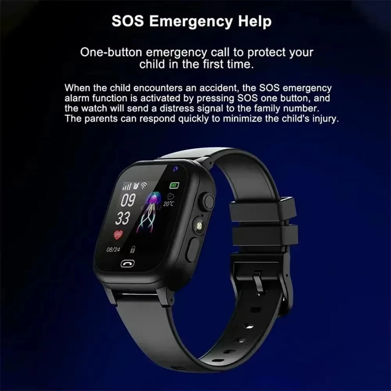 Kids 4G Smart Watch - SOS, GPS Location, Video Call, Sim Card. Child SmartWatch/Camera, Waterproof Watch For Boys Girls