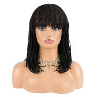 Afro Dreadlocks Box Braided Bob Wig Synthetic Short Braids Wig For Black Women Blunt Bangs 3X Twist Braids High Quality Wig Sweet T 52