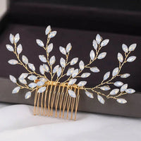 Silver/Gold/Pearl/Rhinestone Hair Accessories, Crystal Bridal Headdress/Hair Combs for Women & Girls-hair accessories-SWEET T 52